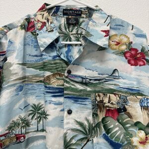 Montage Pour Homme Hawaiian 100% Silk Shirt Medium Woody Flagship Flysleeper